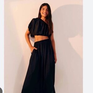 FARM Rio Black One Shoulder Dress